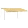 Toldo automático con LED y sensor viento amarillo blanco 4x3 m de , Toldos - Ref: Foro24-3069953, Precio: 701,86 €, Descuento: %