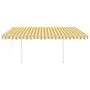 Toldo automático con LED y sensor viento amarillo blanco 4x3 m de , Toldos - Ref: Foro24-3069953, Precio: 701,86 €, Descuento: %
