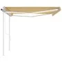 Toldo automático con LED y sensor viento amarillo blanco 4x3 m de , Toldos - Ref: Foro24-3069953, Precio: 701,86 €, Descuento: %