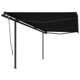 Toldo retráctil automático con postes gris antracita 6x3 m de , Toldos - Ref: Foro24-3070199, Precio: 611,59 €, Descuento: %