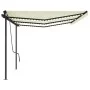 Toldo retráctil manual con postes color crema 6x3 m de , Toldos - Ref: Foro24-3070202, Precio: 700,26 €, Descuento: %