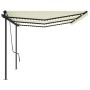 Toldo retráctil manual con postes color crema 6x3 m de , Toldos - Ref: Foro24-3070202, Precio: 630,72 €, Descuento: %