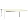 Toldo retráctil manual con postes color crema 6x3 m de , Toldos - Ref: Foro24-3070202, Precio: 700,26 €, Descuento: %