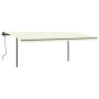 Toldo retráctil manual con postes color crema 6x3 m de , Toldos - Ref: Foro24-3070202, Precio: 630,72 €, Descuento: %