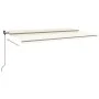 Toldo retráctil manual con postes color crema 6x3 m de , Toldos - Ref: Foro24-3070202, Precio: 700,26 €, Descuento: %