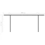 Toldo retráctil manual con postes color crema 6x3 m de , Toldos - Ref: Foro24-3070202, Precio: 700,26 €, Descuento: %