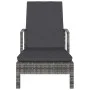 Gray synthetic rattan sun lounger with armrests by vidaXL, Loungers - Ref: Foro24-48126, Price: 108,83 €, Discount: %