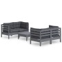Muebles de jardín 5 pzas con cojines antracita madera de pino de , Conjuntos de jardín - Ref: Foro24-3096024, Precio: 434,56 ...