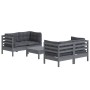 Muebles de jardín 5 pzas con cojines antracita madera de pino de , Conjuntos de jardín - Ref: Foro24-3096024, Precio: 434,56 ...