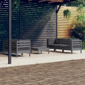 Muebles de jardín 6 pzas con cojines antracita madera de pino de , Conjuntos de jardín - Ref: Foro24-3096114, Precio: 507,23 ...
