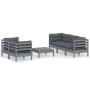 Muebles de jardín 6 pzas con cojines antracita madera de pino de , Conjuntos de jardín - Ref: Foro24-3096114, Precio: 528,41 ...
