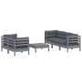 Muebles de jardín 6 pzas con cojines antracita madera de pino de , Conjuntos de jardín - Ref: Foro24-3096114, Precio: 528,41 ...