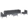 Juego de muebles de jardín 7 pzas y cojines madera maciza pino de , Conjuntos de jardín - Ref: Foro24-3096204, Precio: 565,64...