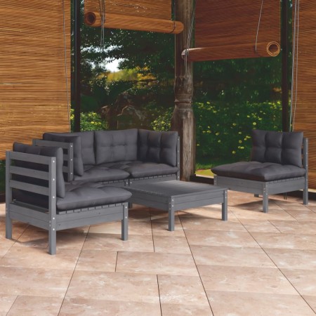 Juego de muebles de jardín 5 pzas y cojines madera maciza pino de , Conjuntos de jardín - Ref: Foro24-3096180, Precio: 397,92...
