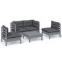 Juego de muebles de jardín 5 pzas y cojines madera maciza pino de , Conjuntos de jardín - Ref: Foro24-3096180, Precio: 397,92...