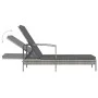 Gray synthetic rattan sun lounger with armrests by vidaXL, Loungers - Ref: Foro24-48126, Price: 108,83 €, Discount: %
