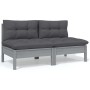Juego de muebles de jardín 9 pzas y cojines madera maciza pino de , Conjuntos de jardín - Ref: Foro24-3096168, Precio: 788,38...