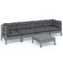Juego de muebles de jardín 5 pzas y cojines madera maciza pino de , Conjuntos de jardín - Ref: Foro24-3096156, Precio: 397,92...