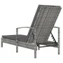 Gray synthetic rattan sun lounger with armrests by vidaXL, Loungers - Ref: Foro24-48126, Price: 108,83 €, Discount: %
