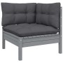 Juego de muebles de jardín 5 pzas y cojines madera pino gris de , Conjuntos de jardín - Ref: Foro24-3096360, Precio: 397,92 €...