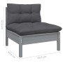 Juego de muebles de jardín 5 pzas y cojines madera pino gris de , Conjuntos de jardín - Ref: Foro24-3096360, Precio: 397,92 €...