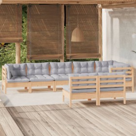 Juego de muebles de jardín 8 pzas y cojines madera maciza pino de , Conjuntos de jardín - Ref: Foro24-3096453, Precio: 670,74...