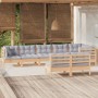 Juego de muebles de jardín 8 pzas y cojines madera maciza pino de , Conjuntos de jardín - Ref: Foro24-3096453, Precio: 670,74...