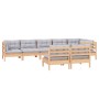 Juego de muebles de jardín 8 pzas y cojines madera maciza pino de , Conjuntos de jardín - Ref: Foro24-3096453, Precio: 670,74...
