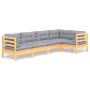 Juego de muebles de jardín 5 pzas y cojines madera de pino de , Conjuntos de jardín - Ref: Foro24-3096381, Precio: 394,67 €, ...