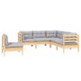 Juego de muebles de jardín 5 pzas y cojines madera de pino de , Conjuntos de jardín - Ref: Foro24-3096405, Precio: 394,67 €, ...