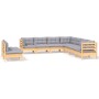 Juego de muebles de jardín 9 pzas y cojines madera maciza pino de , Conjuntos de jardín - Ref: Foro24-3096826, Precio: 710,74...