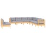 Juego de muebles de jardín 9 pzas y cojines madera maciza pino de , Conjuntos de jardín - Ref: Foro24-3096826, Precio: 710,74...