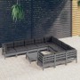Muebles de jardín 11 pzas y cojines gris madera de pino de , Conjuntos de jardín - Ref: Foro24-3097003, Precio: 909,69 €, Des...