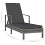 Gray synthetic rattan sun lounger with armrests by vidaXL, Loungers - Ref: Foro24-48126, Price: 108,83 €, Discount: %