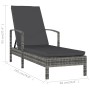 Tumbona con reposabrazos ratán sintético gris de vidaXL, Tumbonas - Ref: Foro24-48126, Precio: 151,46 €, Descuento: %