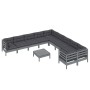Muebles de jardín 11 pzas y cojines gris madera de pino de , Conjuntos de jardín - Ref: Foro24-3097015, Precio: 909,69 €, Des...