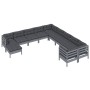 Muebles de jardín 11 pzas y cojines gris madera de pino de , Conjuntos de jardín - Ref: Foro24-3097057, Precio: 909,69 €, Des...