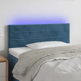 LED-Kopfteil aus blauem Samt, 100 x 5 x 78/88 cm von , Kopf- und Fußteile - Ref: Foro24-3121798, Preis: 48,23 €, Rabatt: %