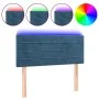 Blue velvet LED headboard 100x5x78/88 cm by , Headboards and footboards - Ref: Foro24-3121798, Price: 48,23 €, Discount: %