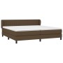 Cama box spring con colchón tela marrón oscuro 200x200 cm de , Camas y somieres - Ref: Foro24-3126432, Precio: 598,89 €, Desc...
