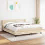 Cama box spring con colchón tela color crema 160x200 cm de , Camas y somieres - Ref: Foro24-3126418, Precio: 520,01 €, Descue...