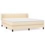 Cama box spring con colchón tela color crema 160x200 cm de , Camas y somieres - Ref: Foro24-3126418, Precio: 520,01 €, Descue...