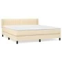 Boxspringbett mit cremefarbener Stoffmatratze 160x200 cm von , Betten und Lattenroste - Ref: Foro24-3129886, Preis: 494,66 €,...