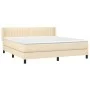Boxspringbett mit cremefarbener Stoffmatratze 160x200 cm von , Betten und Lattenroste - Ref: Foro24-3129886, Preis: 494,66 €,...