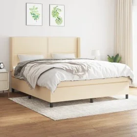 Boxspringbett mit cremefarbener Stoffmatratze 160x200 cm von , Betten und Lattenroste - Ref: Foro24-3131366, Preis: 573,41 €,...