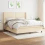 Box spring bed with cream fabric mattress 160x200 cm by , Beds and slatted bases - Ref: Foro24-3131366, Price: 573,41 €, Disc...