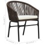Set mesa y sillas de jardín 3 pzas y cojines ratán PE marrón de vidaXL, Conjuntos de jardín - Ref: Foro24-48139, Precio: 204,...