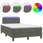 Cama box spring colchón y LED terciopelo gris oscuro 120x200 cm de , Camas y somieres - Ref: Foro24-3134274, Precio: 373,53 €...