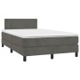 Cama box spring colchón y LED terciopelo gris oscuro 120x200 cm de , Camas y somieres - Ref: Foro24-3134274, Precio: 373,53 €...