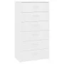 Aparador con 6 cajones madera contrachapada blanco 50x34x96 cm de vidaXL, Aparadores - Ref: Foro24-800666, Precio: 106,37 €, ...